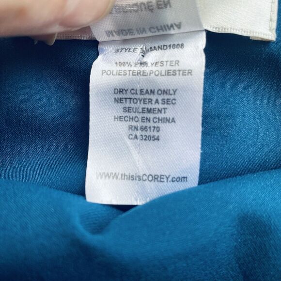 Anthropologie Corey Lynn Calter Dress 6 Green Blue Floral Short Sleeve Preppy - Picture 7 of 7